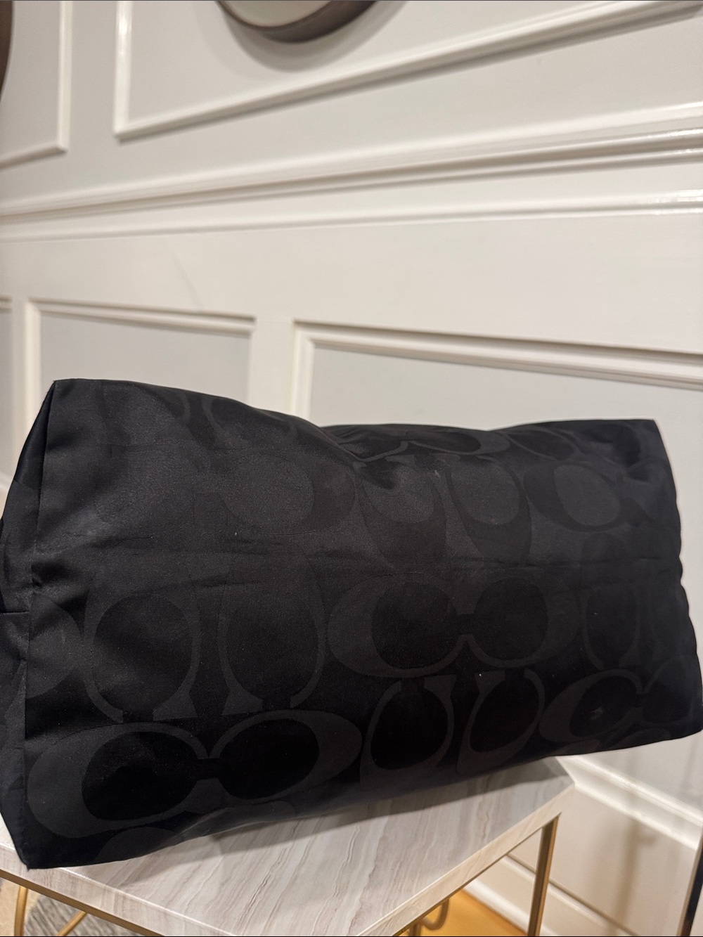 Coach Bag Getaway Black Signature Nylon Packable Weekender Tote Set - Picture 10 of 17